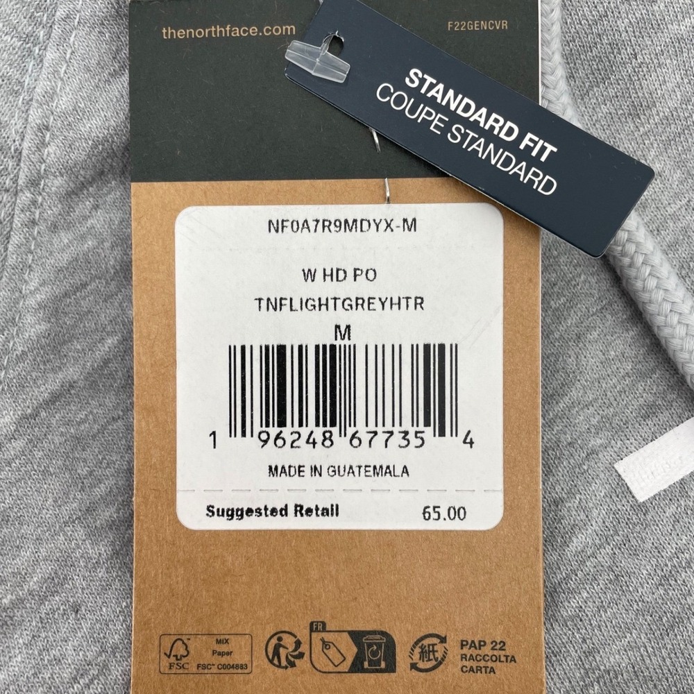 The North Face Hoodie W HD PO M Grey New - Picture 3 of 5